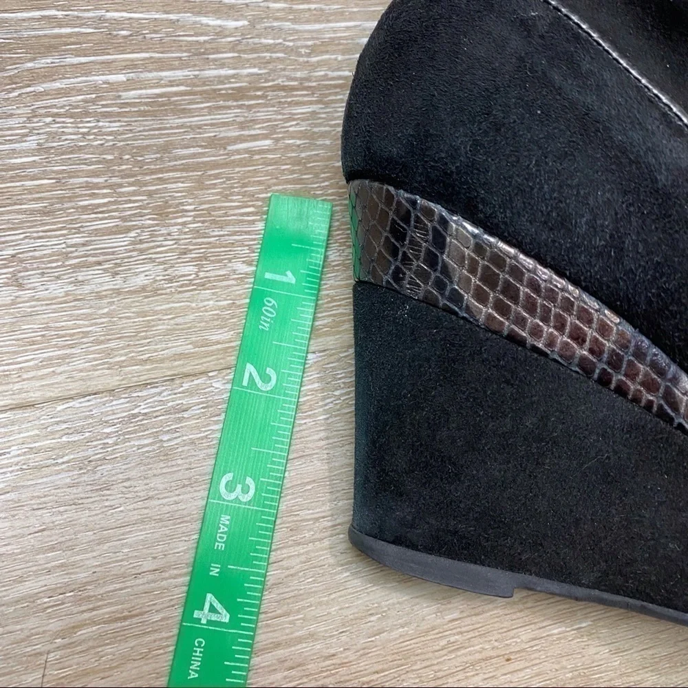 Aquatalia Suede Leather Wedge Ankle Booties